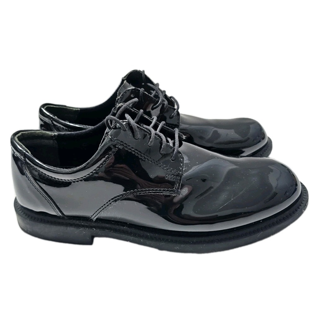 Thorogood Men's Sz 10 Poromeric Oxford Shoes 831-6031 Shiny Black Uniform Dress